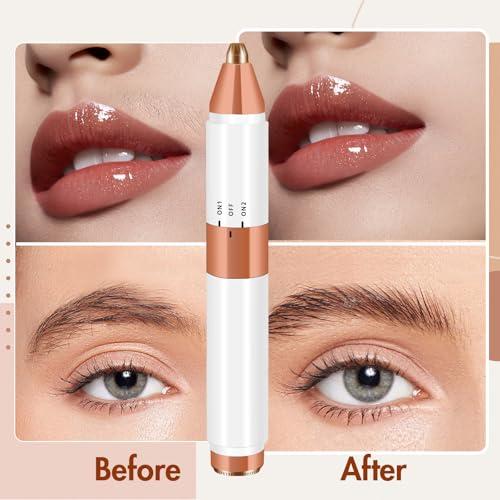 Acavado 2-in-1 Dual Head Eyebrow Trimmer & Flawless Facial Hair Removal for Women, Painless & Gentle Facial Hair Remover for Brows, Chin, Upper Lip, Cheeks, Type-C Charging for Women AS1