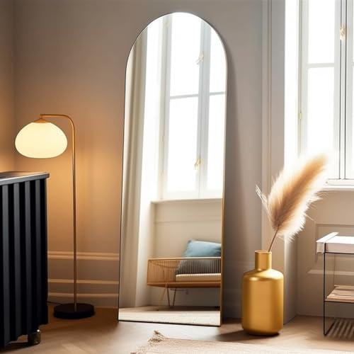 Arched Full Length Mirror - 1858 Floor & Wall Mounted Mirror for Bedroom & Living Room, Gold