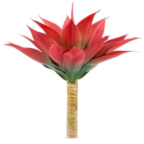 Velener Fall Fake Agave Artificial Plant, Red Fake Succulents Plant for Room Decor, Unpotted Faux Agave Stems Plant for Fall Outdoor/Indoor Decor, 18 inches, Set of 1