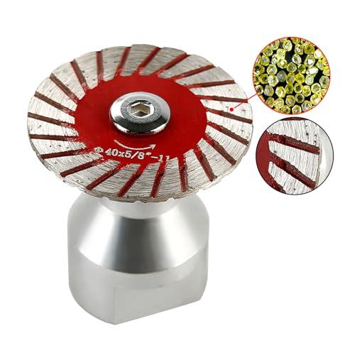 LOZLIN 5-Piece 40mm Diamond Engraving Blade & Saw Kit with Removable Flange (5/8-11 Thread) for Granite Marble Ceramic PVC Precision Lettering - Multi-Material Carving Tools-Red