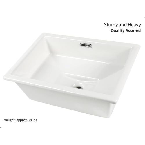 20.5 x 14.4 Self-rimming Bathroom Sink Undermount or Drop-in Ceramic Vanity Basin with Overflow (OB-15)