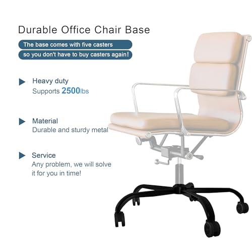 Frassie 28 Inch Office Chair Metal Base Replacement Heavy Duty 2500 Lbs Computer Desk Chair Stool Base Part with 5 Casters