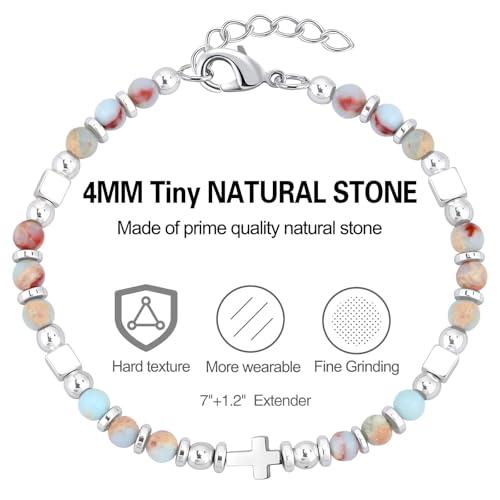 Beaded Bracelets for Women, Inspirational Natural Gemstone Bracelets Graduation Mothers Day Christmas Birthday Gifts for Mom, Daughter, Granddaughter, Wife, Sister, Best Friend