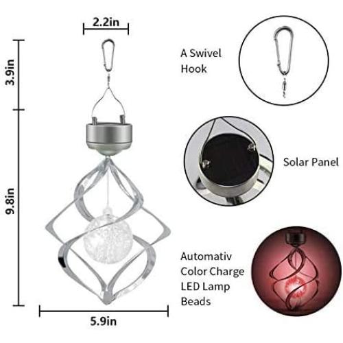 Solar Lights Outdoor Yard Decor Wind Chimes LED Colour Changing Hanging Light for Design Decoration for Garden, Patio, Balcony,Lawn Birthday Gifts for Women Mom Grandma