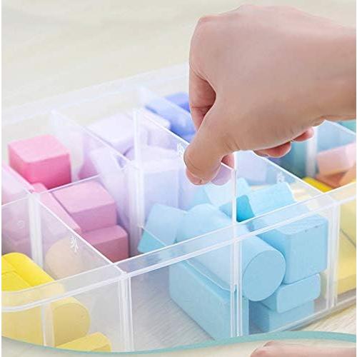 Sooyee 3-Layer Things & Crafts Storage Box with 30 Adjustable Compartments for Organizing Washi Tape, Embroidery Accessories, Threads Bobbins, Kids Toy, Nail Polish, Jewelry - Large