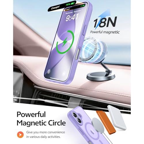 FNTCASE for iPhone 17 Case, Compatible with Magsafe, Glass Screen Protector
