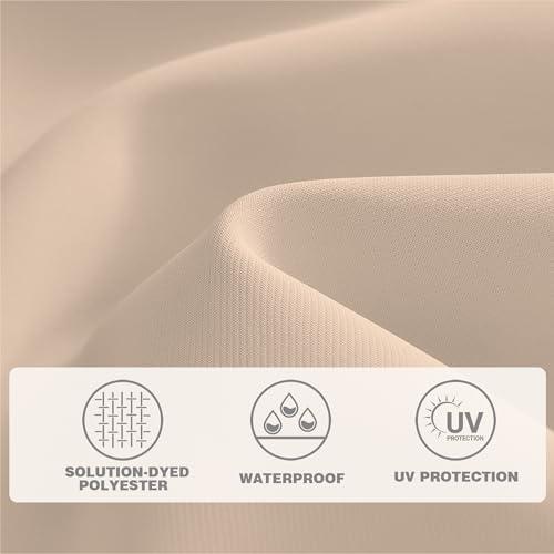 9 FT Patio Umbrella for Outdoor, Outdoor Umbrella with Push Button Tilt and Crank, Outdoor Patio Umbrellas with 8 Sturdy Ribs for Market, Garden, Deck, Backyard, Pool (Beige)