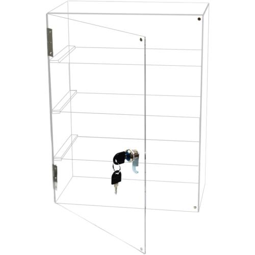 4 Shelf Clear Acrylic Display Case with Lock and Keys, Locking Display Cases for Collectibles, Acrylic Display Cabinet with Shelves for Collectibles Office Retail Store11.8 X 5.9 X 15.7 Inch