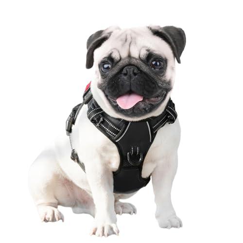 PHOEPET No Pull Dog Harness Medium Reflective Front Clip Vest with Handle