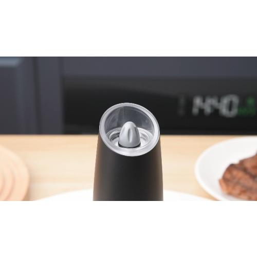 CIRCLE JOY Gravity Electric Salt and Pepper Grinder Set Automatic Salt and Pepper Grinder Set with LED Light, Battery Operated, Adjustable Coarseness, Large Capacity, for Home Kitchen BBQ, Black