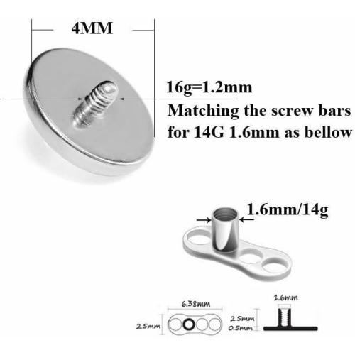 14g G23 Titanium Hypoallergenic Cubic Zirconia Butterfly Dermal Anchor Tops and Base Microdermals Jewelry for Body Piercing