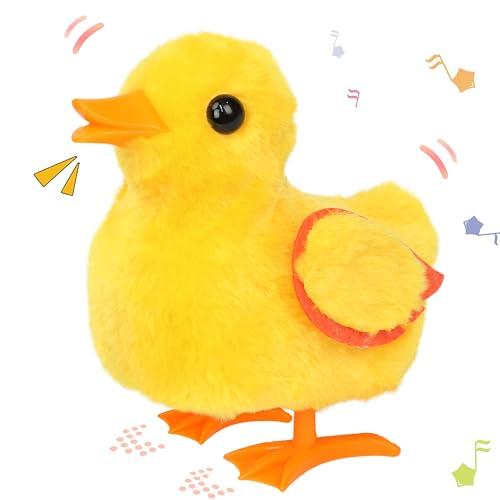 Hopearl Walking Duck Pet Quack Duckling Interactive Electronic Plush Toy Farm Animals Animated Gifts for Toddlers Birthday, Yellow, 8''