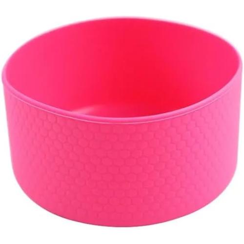 Silicone Threaded Boot Sleeve Cap Cover Sheath Silicone Bottom Protective Non-Slip Heat Resistant Cup Mug Coaster Tumbler Insulated Bottle Cup Bottom Cover Round 9cm (Rose Red)