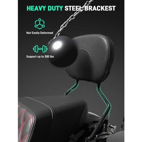 Passenger Backrest Sissy Bar,Detachable Sissy Bar Backrest Compatible with Harley Davidson Street Glide Road King Electra Glide Road Glide 2009-2026