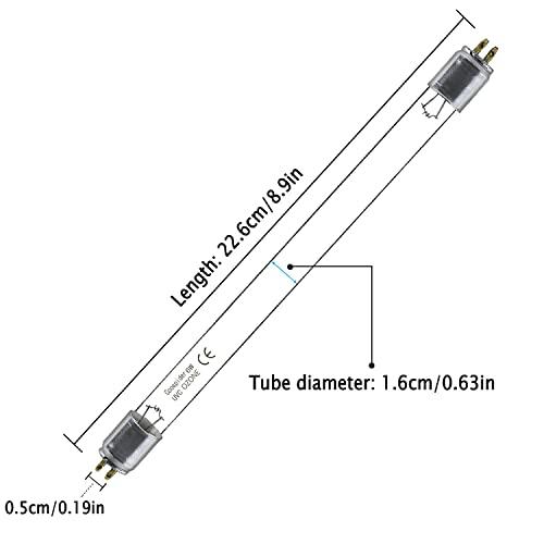 Coospider 6W UV Bulb with Ozone for 6w lamp, Replacement T5 Bulbs, 2 - Pack, 110V