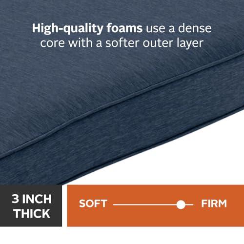 Classic Accessories 62-045-INDIGO-EC Montlake FadeSafe Water-Repellent 59 x 18 x 3 Inch Outdoor Bench Cushion, Heather Indigo