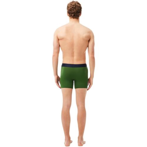 Size Large Lacoste mens Cotton Stretch Big Croc Print Boxer Briefs, 3-pack