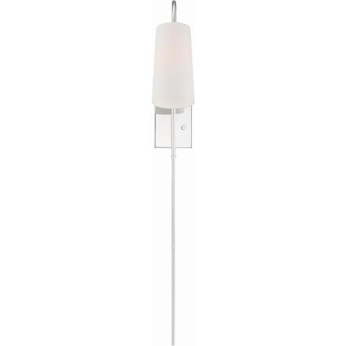 Crystorama Alexa 1 Light Glass Shaded Polished Nickel Task Sconce