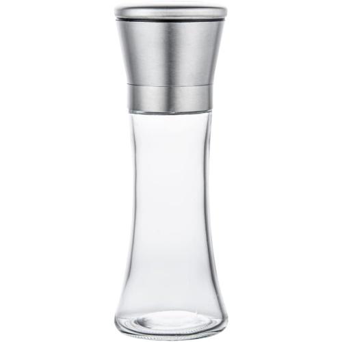Restaurantware-Vetri 6.3 Ounce Kitchen Salt And Pepper Shaker, 1 Table Salt Shaker With Lid - Clear Finish, Glass Pepper Dispenser, Refillable, Diswashable