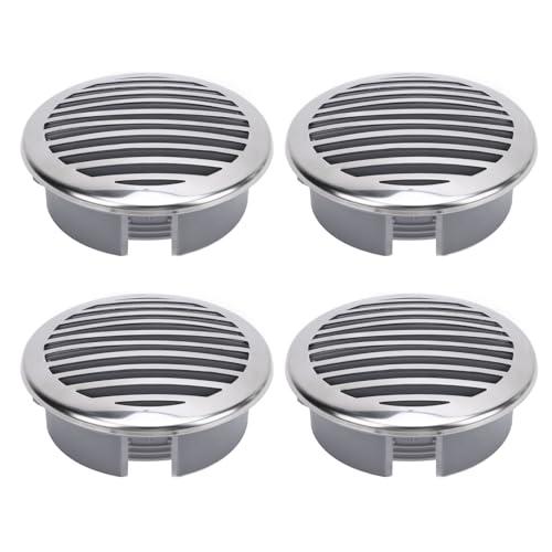 4PCS 4in Boats Airflow Vent Cover, 316 Stainless Steel ABS High Polished Grill Airflow Vent Cover, Marine Parts Air Outlet Cover for Yachts RVs