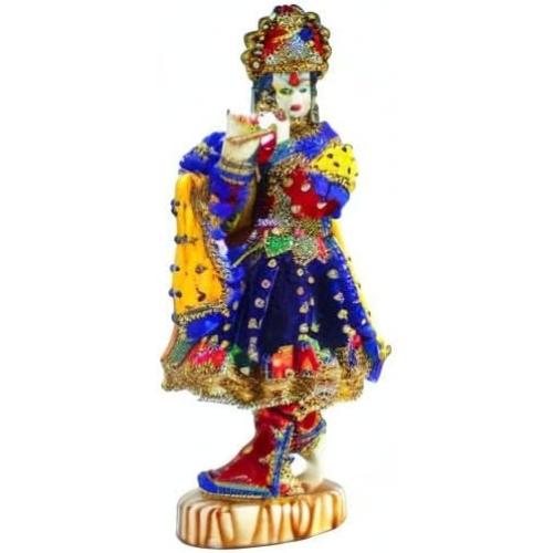 Size 11 eSplanade Hand-Carved God Kishan Krishna Murti Idol Statue Sculpture - 11 Inches - Resin
