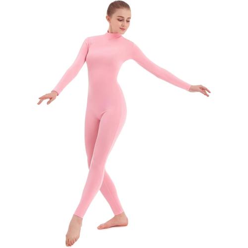 SUPRNOWA Full Body Unitard Turtleneck Spandex Footed/Footless Long Sleeve Unisex