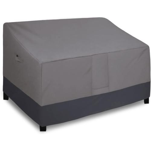 Easy-Going Heavy Duty 2 Seater Outdoor Loveseat Cover, Waterproof Windproof Patio Furniture Sofa Cover with Air Vent (58Wx32.5Dx31H inch, Gray/Dark Gray)