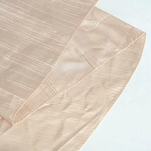 Decoration for All Occasions Beige 90 x 132 Accordion Crinkle Taffeta Rectangle Tablecloth Party Supplies DFAO-1-Z5896