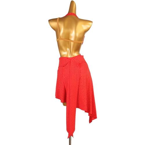 Size Small DANCEAND SWAY Embroidery Latin Costumes Women Sexy Ballroom Dancewear Sleeveless Cha Cha Salsa Irregular Fringe Skirt Rhinestones
