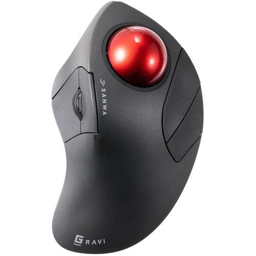 SANWA Bluetooth 5.1   2.4 G Wireless Ergonomic Trackball Mouse, Finger Control Roller Ball Mouse, 3 Device Switch, Silent Programmable Buttons, 1000/1600/2400 DPl, Compatible with PC, Windows, MacOS
