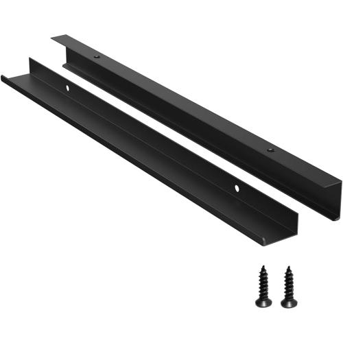 5 Pack Edge Black Hidden Drawer Door Cabinet Handle Aluminum Alloy Finger Bar Pull Concealed Furniture Hardware Back Mount Dresser Handles for Kitchen Bathroom 600mm(23.6 Inch)
