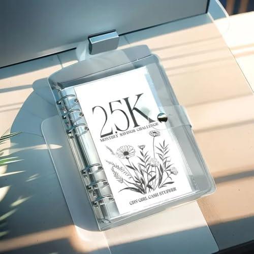 12-Month 200 Envelopes Money Saving Challenge Binder, 10k Dollars Money Saving Challenge Book, Loose Leaf Savings Book Challenge Envelope Savings Book (10K)