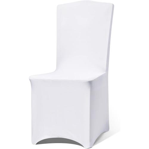 10 Pack White Chair Covers for Party, Spandex Chair Covers for Wedding, Stretch Seat Cover 10 Pieces, Universal Fitted Polyester Slipcovers for Dining Chairs, Parties & Banquet (10 PCS)
