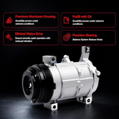 AC Compressor for Chevy/GMC, 2001-2013 Silverado 1500 | for 2001-2013 Sierra 1500, 【ONLY for 2 Mounting Holes】, Tahoe, Suburban 1500, Yukon, Replace for 29002C