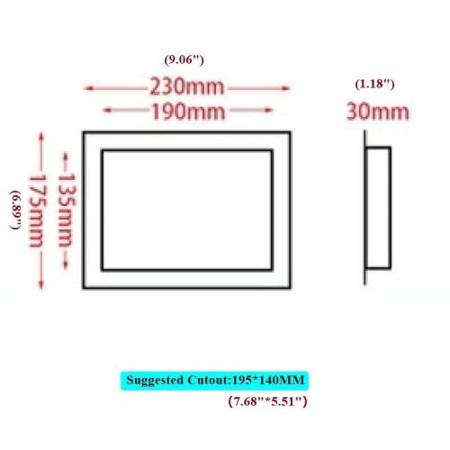 Silver 7*9 1Piece 304 Stainless Steel Rectanglar 7×9 Side Mount Trash Chute with Hinged Inward Flip Panel Lid for Kitchen Bath Commerical Cabinet