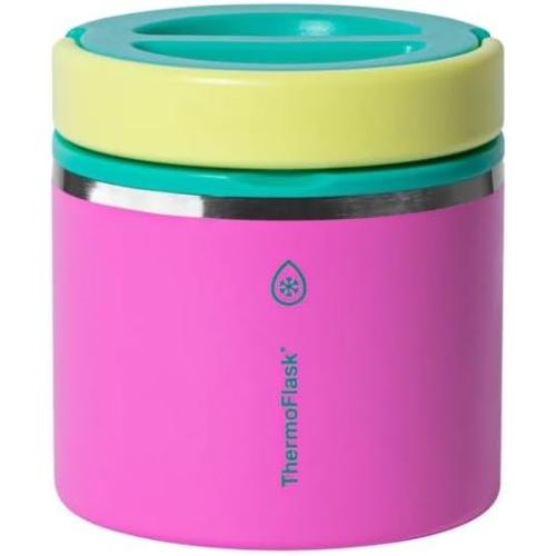 ThermoFlask 20 oz Insulated Food Jar, 2-Pack, Pink and Blue, Hot 12 Hours Cold 24 Hours (Pink and Yellow)