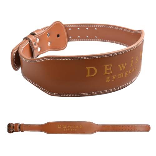 Leather Weightlifting Belt, 10 Adjustable Holes, 4”Width, Double Prong Power Belt for Gym Bodybuilding, weightlifting, powerlifting, squats and deadlifts