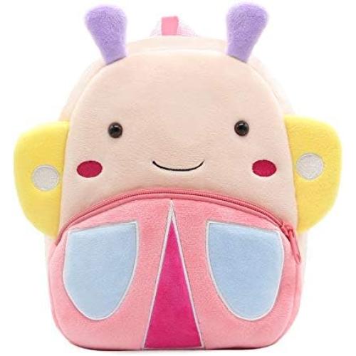 NICE CHOICE Cute Toddler Backpack Toddler Bag Plush Animal Cartoon Mini Travel Bag for Baby Girl Boy 2-6 Years(Colorful Butterfly)