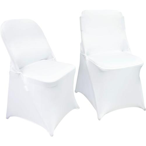 10PCS Stretch Spandex Folding Waterproof Chair Covers,Universal Fitted Chair Cover Protector for Wedding Party Banquet Holidays Celebration Decoration(White)
