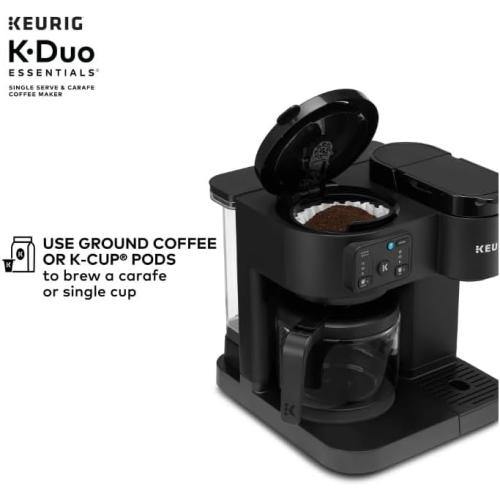 K-eurig K-Duo Essentials, Hot & Iced Single-Serve Pod Coffee Maker & Carafe, Black