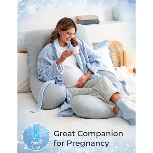 Momcozy Pregnancy Pillow for Sleeping - U Shaped Full Body Maternity Pillow