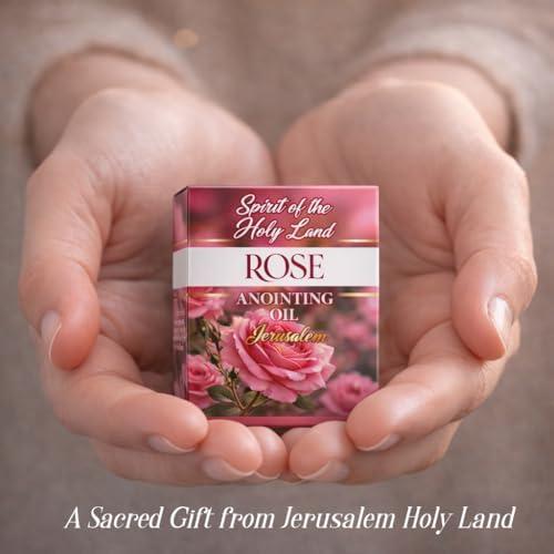 Biblical Rose of Sharon Anointing Oil from Jerusalem 2 Bottles x 10 ml | Devotional Holy Oil for Prayer and Blessing, Religious Gift Box