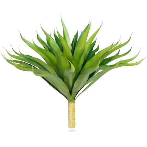 Velener Fake Agave Artificial Plant, Unpotted Fake Succulents Plant for Room Decor, UV Resistant Faux Agave Plant for Outdoor/Indoor Decor, 22 inches, Set of 1(43 Leaves)