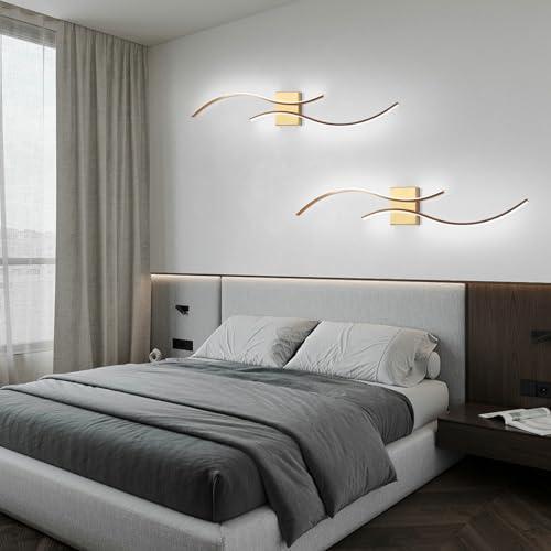 Product new. Box damage CANEOE Modern Wall Sconce, 39Inch Gold LED Wall Light Fixtures,6000K Bathroom Vanity Light Fixtures Over Mirror Indoor Bedroom Wall Lamps for Living Room Hallway Sconces Lighting