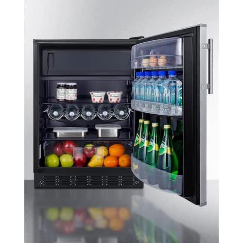 24 Refrigerator-Freezer, Peak24 Undercounter Fridge, 5.0 cu.ft. Capacity, Stainless Steel/Black- CT66BK2SS