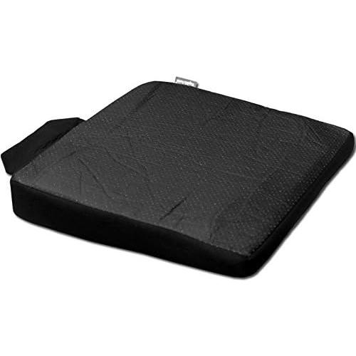 New Breathable Comfortable Ergonomic Wedge Car Seat Office Chair Back Support Cushion (Black Syn Leather)