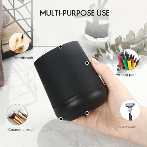 Matte Black Silicone Boot Toothbrush Holders, Modern Tooth Brushing and Toothpaste Holder Tumbler Cup for Bathroom Organizer (Black)