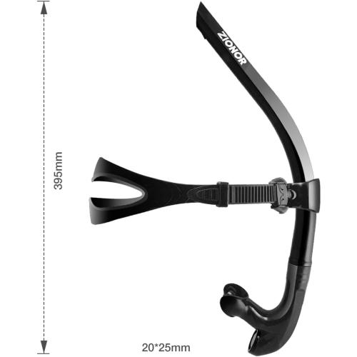 ZIONOR Swim Snorkel for Lap Swimming Adult, Front Snorkel Tube Swimming Training, Comfortable Mouthpiece One-Way Purge Valve for Pool, Outdoors