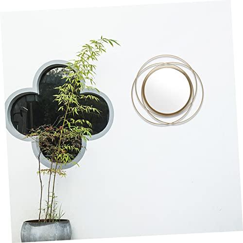 GOLD Elegant Iron Art Wall Mirror Round Framed Mirror Luxury Home Decor Easy Makeup