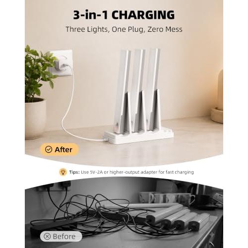 EZVALO Under Cabinet Lighting with Charging Station, Motion Sensor Lights